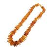 Long Cognac Amber Nuggets Necklace 20"