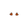 Heart Cognac Amber Sterling Silver Stud Earrings