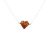 Heart Cognac Amber Sterling Silver Bracelet