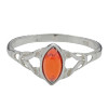 Cherry Amber Celtic Style Sterling Silver Ring