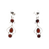Cherry Baltic Amber Sterling Silver Dangle Earrings Amber Jewelry Teardrop Shape
