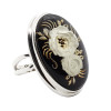 Amber Cameo/Intaglio Rose Adjustable Ring
