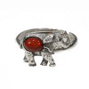 Cherry Amber .925 Silver "Elephant" Adjustable Ring