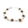 Sun Cognac Amber Sterling Silver Link Bracelet