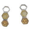 Citrine Amber Sterling Silver Honeycomb Stud Earrings