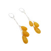 Antique-Color Baltic Amber Sterling Silver Triple Teardrop Earrings