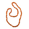 Cognac Amber Chips Necklace 58''-59''