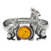 Wolves Cognac Amber Adjustable Ring