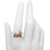 Wolves Cognac Amber Adjustable Ring