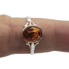 Cognac Amber Sterling Silver Ring
