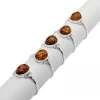 Cognac Amber Sterling Silver Ring