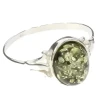 Green Amber Sterling Silver Ring