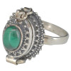 Malachite Sterling Silver Locket Ring