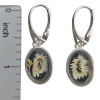 Sunflower Cameo Amber Sterling Silver Earrings On Hooks