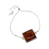 Cognac Amber Sterling Silver Slider Bracelet