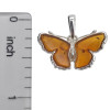 Cognac Amber Sterling Silver Butterfly Pendant