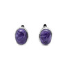Charoite Sterling Silver Greek Style Earrings