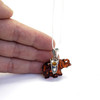 Cherry Amber Sterling Silver Elephant Pendant