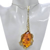 Cognac Amber Gold Plated Silver Handmade Pendant