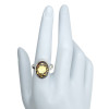 Carved Rose Amber Cameo / Intaglio Adjustable Ring