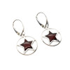 Star Cherry Amber Silver Earrings