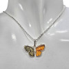 Multicolor Amber Sterling Silver Butterfly Pendant