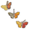 Multicolor Amber Sterling Silver Butterfly Pendant