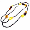 Multi Color Amber Bead Necklace 46"