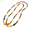 Multi Color Amber Bead Necklace 38"