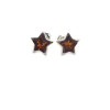 Cognac Amber Sterling Silver Star Earrings