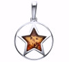Cognac Amber Star Pendant