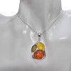 Multicolor Amber Simple Design /Oval Stones/Cognac,Green ,Lemon Amber