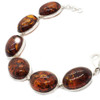 Cognac Amber .925 Silver Link Bracelet