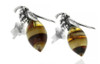 Amber Bumble Bee Stud Earrings & .925 Sterling Silver