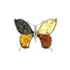 Multicolor Amber Adjustable Butterfly Ring