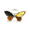 Multicolor Amber Adjustable Butterfly Ring