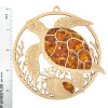 Sea Turtle Amber Suncatcher/Magnet With Wooden Stand 11 cm