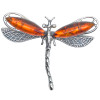 Dragonfly Amber Sterling Silver Pin/Pendant/Brooch