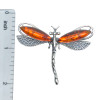 Dragonfly Amber Sterling Silver Pin/Pendant/Brooch