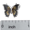 Butterfly Cameo Amber Silver Pendant