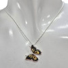 Butterfly Cameo Amber Silver Pendant