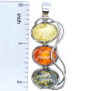 Multicolor Amber Sterling Silver Handmade Pendant