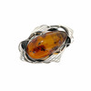 Cognac Amber Oxidized Silver Pin/Pendant