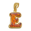 Amber Gold Plated Silver Alphabet Collection Letter E Pendant