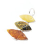 Handmade Multicolor Amber Silver Pendant