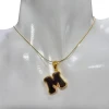 Amber Gold Plated Silver Alphabet Collection Letter M Pendant