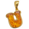 Amber Gold Plated Silver Alphabet Collection Letter U Pendant