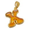 Amber Gold Plated Silver Alphabet Collection Letter X Pendant