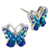 Dichroic Glass Butterfly Stud Earrings