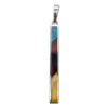 Multi-Color Mosaic Amber/Pressed Turquoise Sterling Silver Pendant